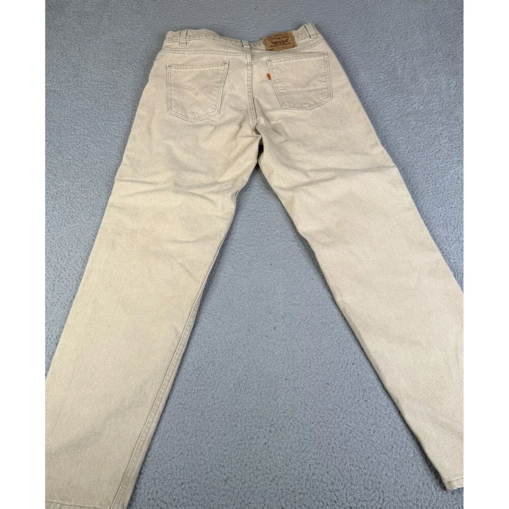 VINTAGE LEVI'S 550 Jeans Mens 38x34 Beige Orange Tab Made USA Pants Streetwear